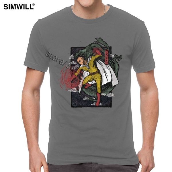 

creative one punch man t-shirt men graphic print cotton t shirts round neck short sleeved japanese manga saitama tees