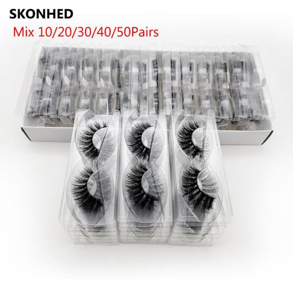 

mixed styles 10/20/30/40/50pairs 3d mink false eyelashes handmade natural fluffy wispy eyelashes eye makeup maquiagem wholesale