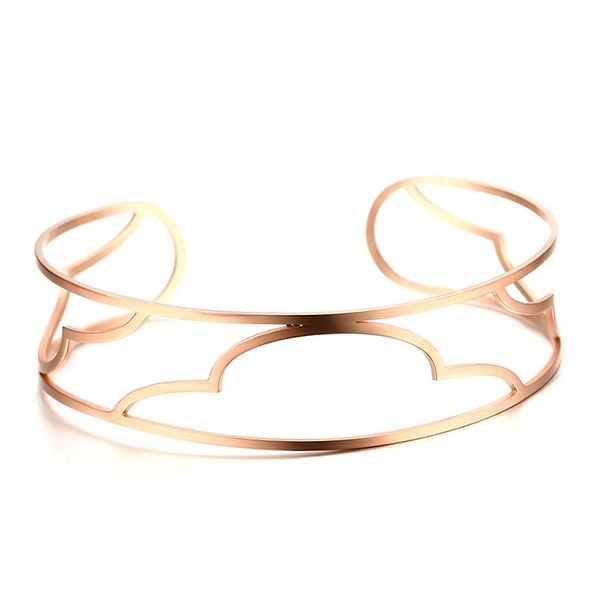

stainless steel knot manchette rose gold-color cuff bangles love bracele for women bracelets bangles pulseiras, Black