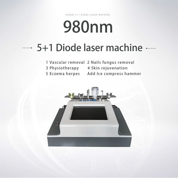 

diode laser 980 machine red vascular removal device laser equipment for spider veins nails fungus removal, Black