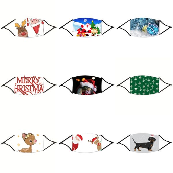 

in stock reusable protective face christmas masks with valve anti smog 5 layers activated carbon filter dustproof pm2.5 cotton christmas #10, Black