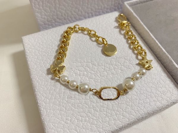 

selling gold bracelet for woman retro style fashion pearl bracelet brass plating bracelet jewelry, Black