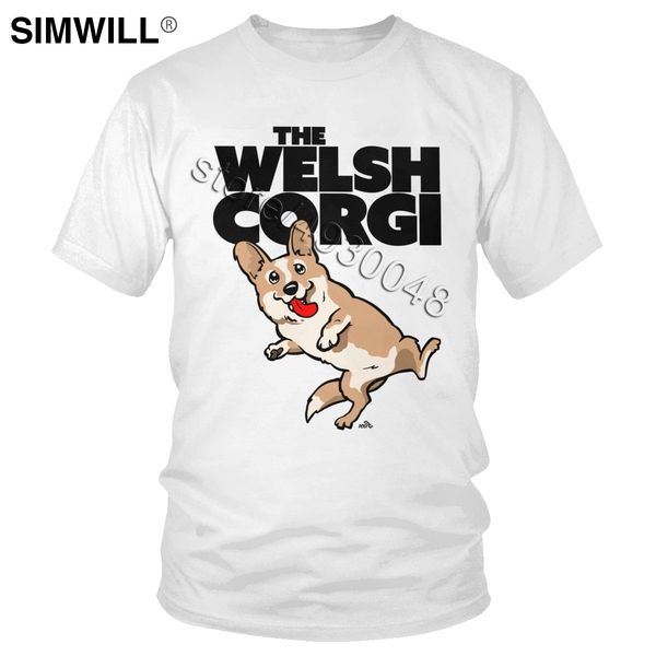 

urban new arrival tees men cotton funny corgi cartoon dog t-shirt short sleeves crew neck welsh corgi t shirt gift idea apparel
