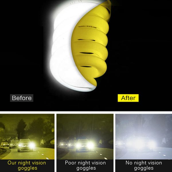 

classic yellow lens anti-glare blue blocking polarized night vision glasses sunglasses for driving 27tc, White;black