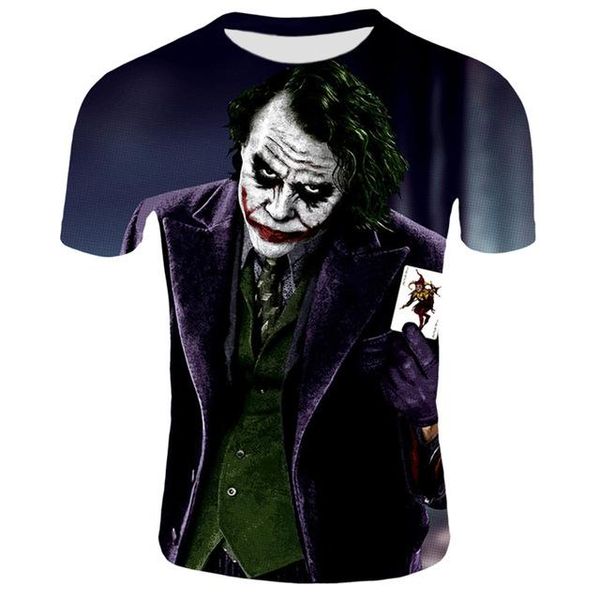 

summet horror movie it clown cool man joker male 3d print shirts comics comics anime men clothing