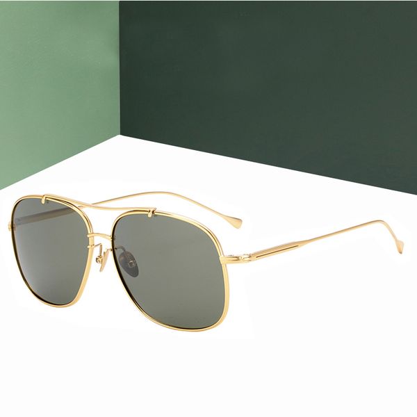 

classic double beam polarized sunglasses men women titanium square driving sun glasses with uv400 lenses, White;black