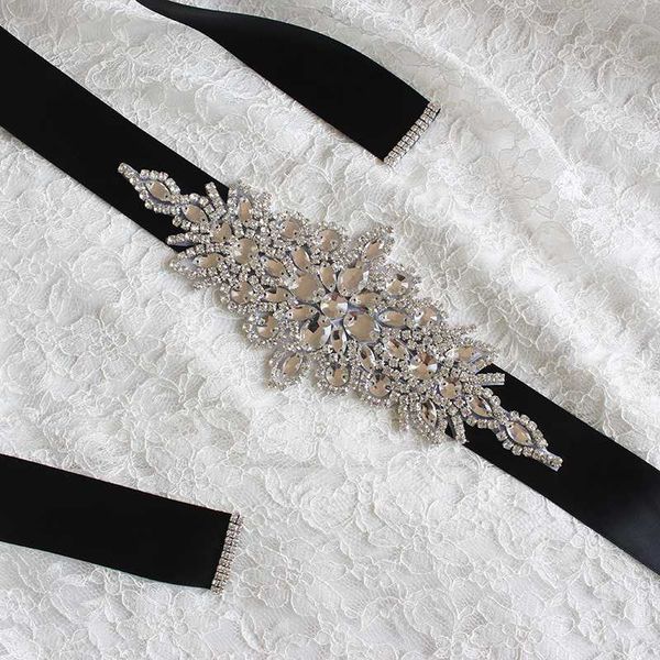 

bridal dress crystal belt fashion rhinestone wedding dress practical belt female bridal clothing elegant accessories, Black;brown