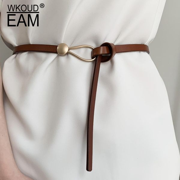 

wkoud eam 2020 new genuine leather belt women fashion casual all-match corset belt female trendy waist lady waistband pf624, Black;brown