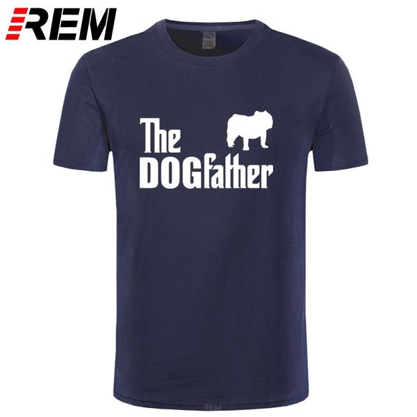 

rem марка одежды dogfather английский бульдог собака смешная футболка tshirt мужчины хлопка с коротким рукавом футболки лучшие camiseta