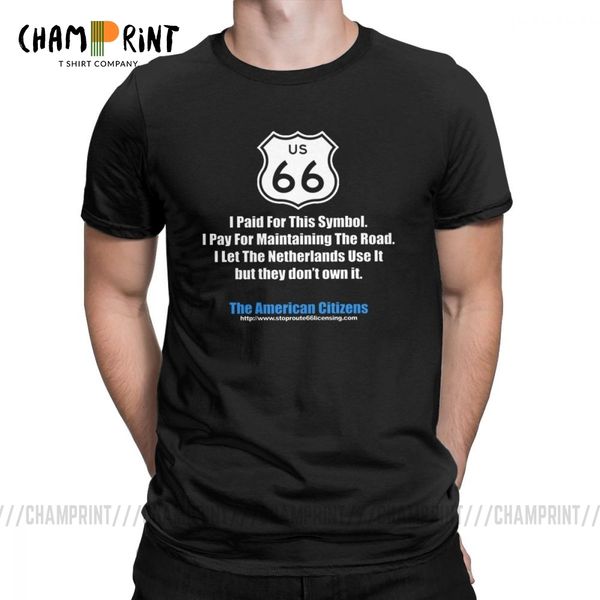 

men route 66 t shirts mother road american classic retro oldschool 100% cotton clothing vintage tees 4xl 5xl 6xl t-shirts