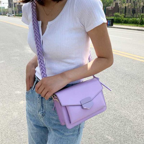 

fashion knitting strap shoulder bags for women 2020 luxury handbags designer small sling crossbody bag lady travel square bag