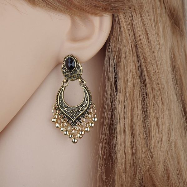 

dangle & chandelier trendy vintage ethnic tibetan silver tassel earring punk crystal statement big gold for women jewelry earrings er200091