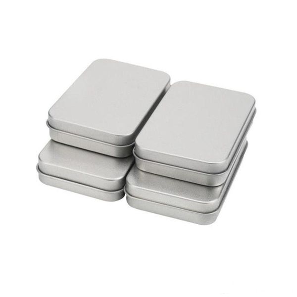 

rectangular hinged containers with lid metal mini empty tin box wear resistant storage organizer jf
