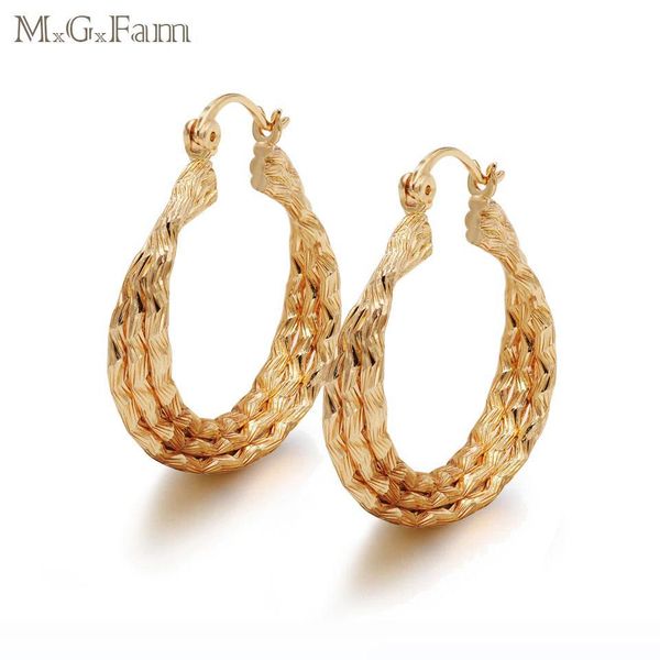 

elegant women's circle earring hoops yellow gold plated europe fashion, Golden;silver