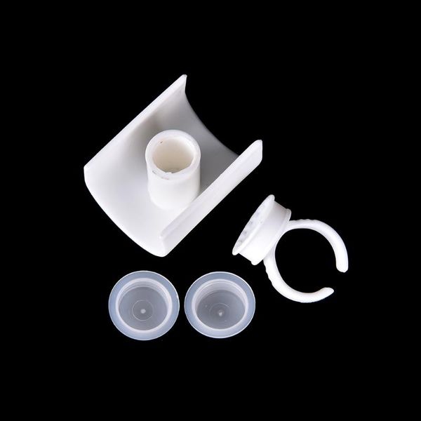 

false eyelashes 3pcs in 1 set eye lash strip holder pallet u shape glue ring cups volume 3d eyelash extensions sets women lady cosmetic tool