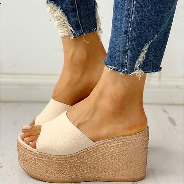 

fashion 2020 new summer women's sandals peep-toe shoes woman high-heeled platfroms casual wedges for women high heels shoes, Black