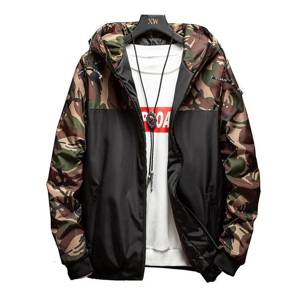 

windbreaker jacket men winter casual jacket mens army fashion print zip jackets male coat outwear chaquetas hombre bomber, Black;brown