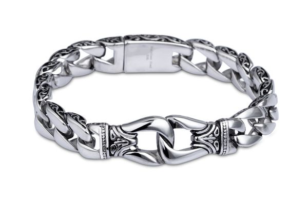 

stainless steel accessories wholesale antique bracelet men's wholesale new european and american style titanium steel bracelet, Black