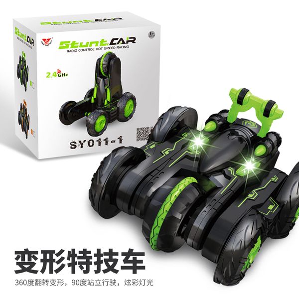 

car double-sided 360 rotary tumble twisting stunt car 2.4g charging light-resistant children's remote control car
