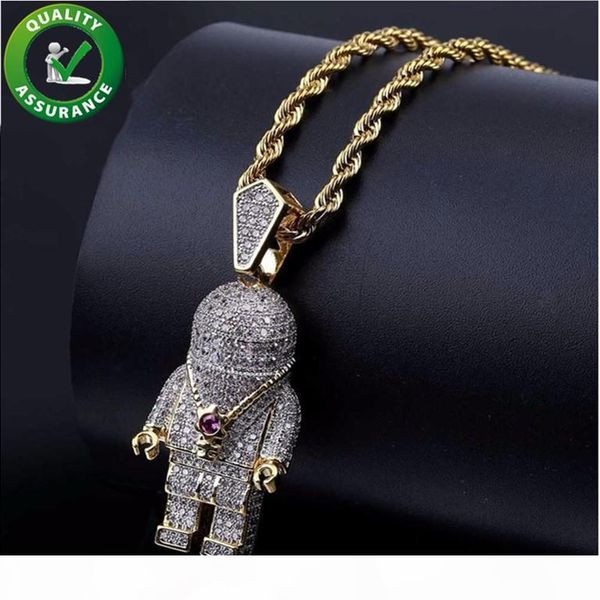 

iced out pendant hip hop jewelry mens bling chain pendants designer necklace luxury pandora style charms micro paved cz diamond fashion rap, Silver