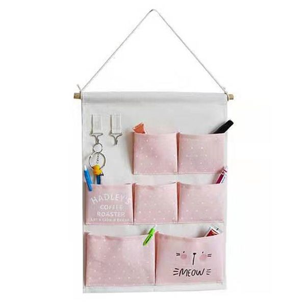 

хлопок белье висячие organizer стены дома дверь спальни сумка для хранения 7 карман