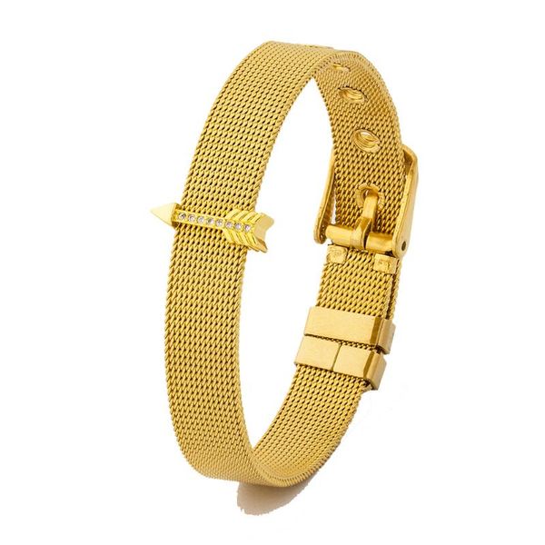 

new arrivals adjustable stainless steel bracelet rocket beading watch belt buckle bangle for women men party jewelry gifts, Golden;silver