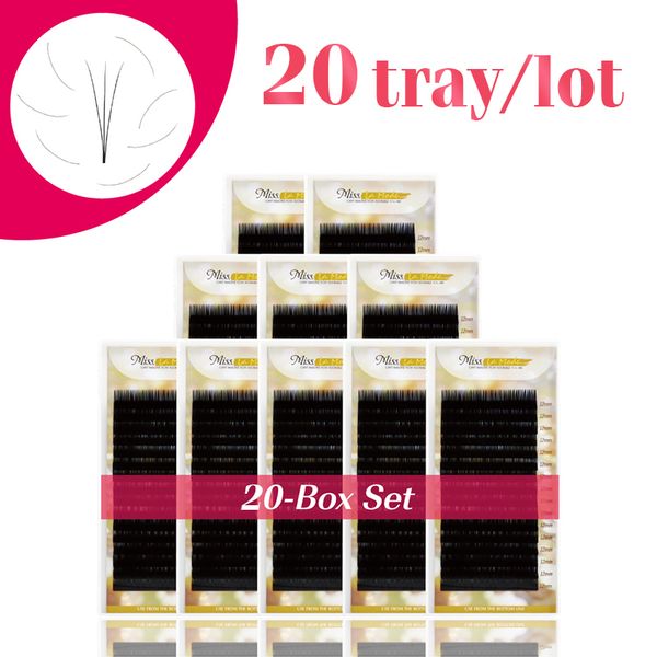 

misslamode all size 16rows/tray mix individual mink eyelashes extension volume soft eyelashes extension supplies