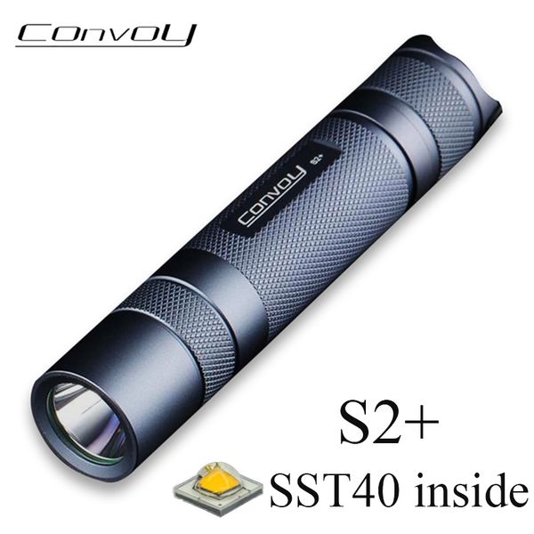 

flashlights torches convoy s2+ sst40 linterna led powerful 18650 flash light temperature protection 1800lm camping fishing work