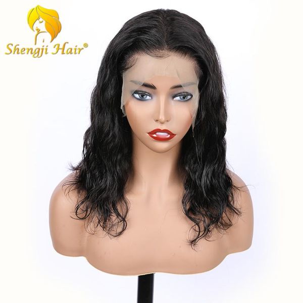

lace wigs 360 frontal wig pre plucked with baby hair brazilian curly remy glueless human 370fake scalp shengji, Black;brown