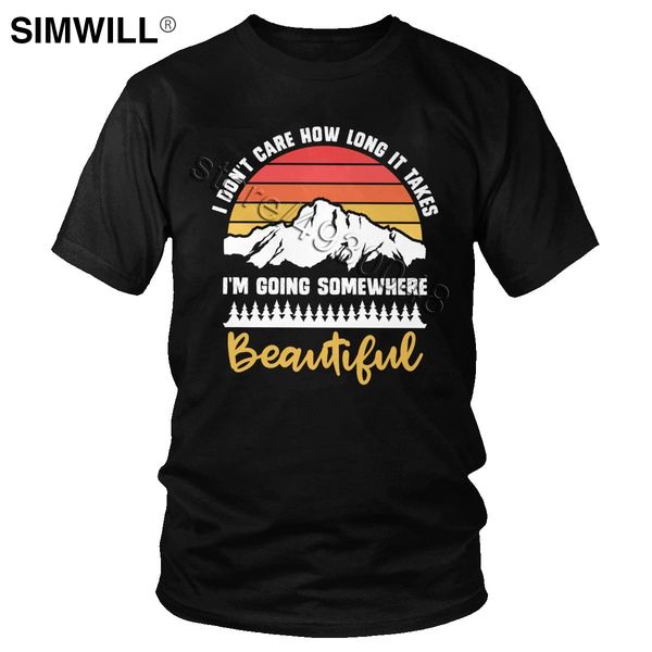 

beautiful camping t shirt vintage hiking mountains t-shirt outdoors camp lover gift short sleeve cotton graphic printing tee