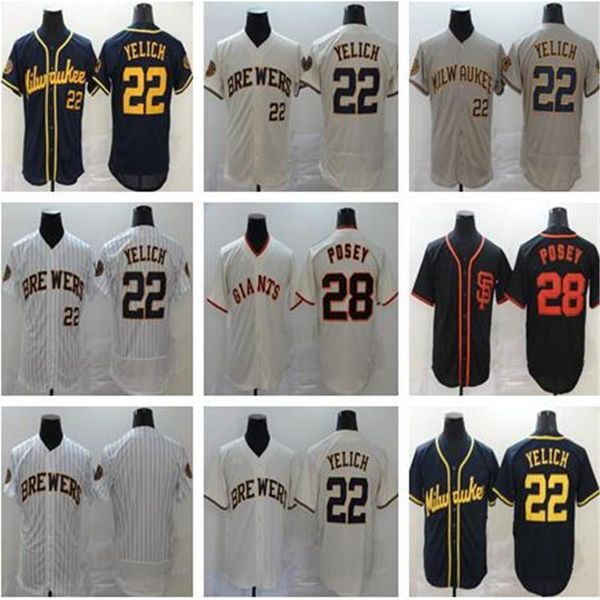 

2020 men women kids 22 christian yelich 28 buster posey 35 brandon crawford 40 madison bumgarner baseball jerseys, Blue;black