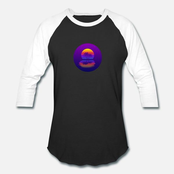 

synthwave space twilight horizon t shirt men customize cotton round neck fit loose casual spring autumn leisure shirt