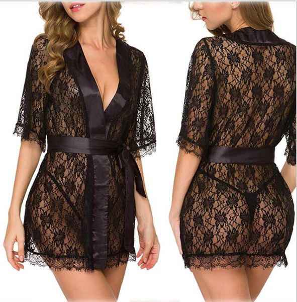 

s-xxl lady nightdress set sexy нерегулярной ресница кружево perspective белье бикини бюстгальтер panty nightgown набор женщины пижама, Black;red