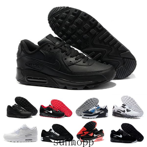 

2018 men women sneakers shoes classic 90 men casual shoes wholesale drop shipping sports trainer air cushion sports shoes aybco, Black