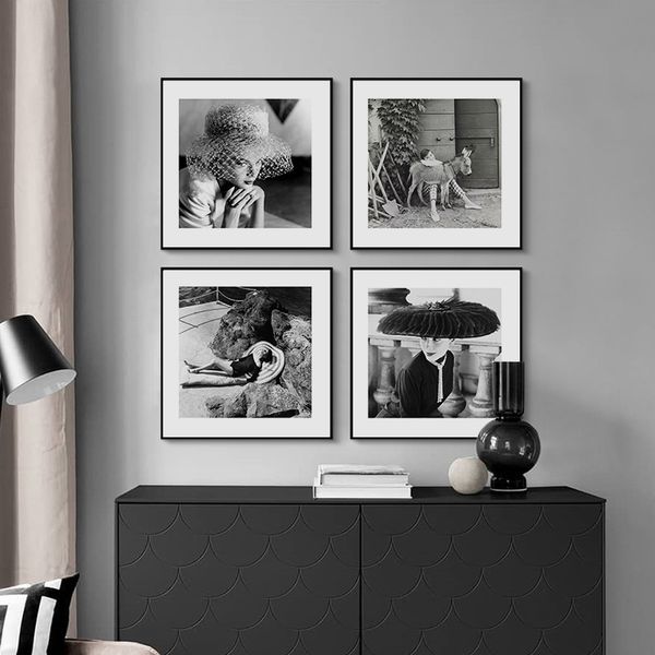 

modern black and white famous celebrity wall art picture posters and prints canvas paintings home decoration square poster