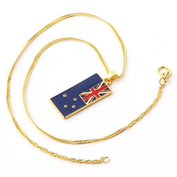 

rectangle england flag pendant necklace golden chain country logo alloy necklace trendy jewelry gifts for men women, Silver