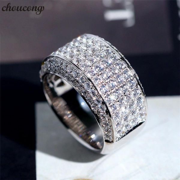 

choucong luxury male promise ring 925 sterling silver cz engagement wedding band rings for women men party jewelry gift, Slivery;golden