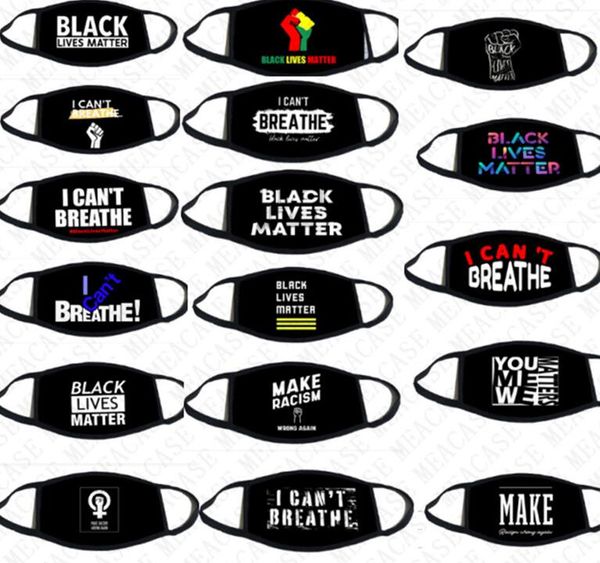 

i can't breathe letters face masks designer black lives matter mouth cover summer anti-dust haze mask sports cycling mask d72301, Blue