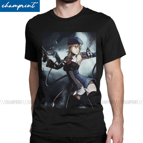 

смешной blazblue noel vermillion t-shirt мужчины хлопок футболка crest файтинг с коротким рукавом тройники graphic печатной одежды