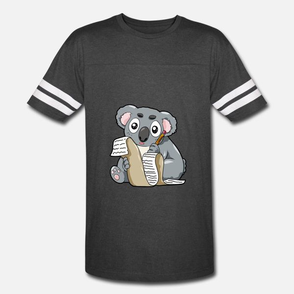 

writing koala cute bill author writer pencil comic t shirt men designer tee shirt round collar unique sunlight breathable spring autumn