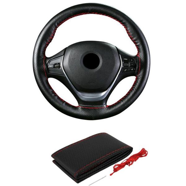 

m 38см ручной сшиты крышкой руль автомобиля стайлинг охватывает люкс с иглы и нити