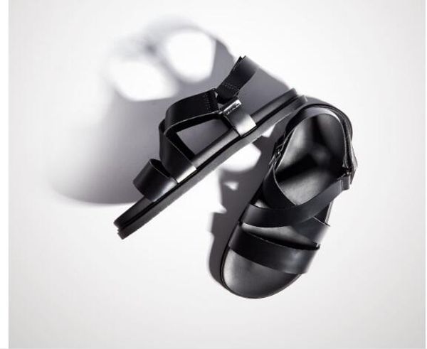 

open toe thick heel summer sandals for men soft leather men's beach gladiators 2020, Black