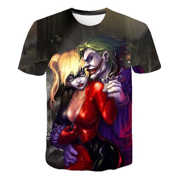 

new suicide team clown black red 3d print shirts harajuku anime comics men clothing