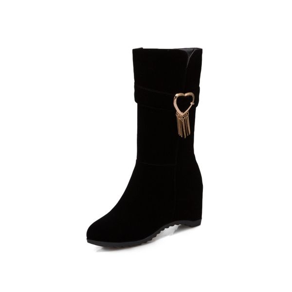 

big size simple decorative boots boots women woman winter women shoes botas, Black