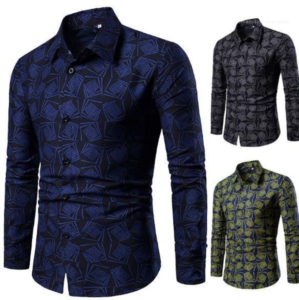 

casual lapel neck spring mens designer shirts fashionable slim floral printed long sleeve shirts mens, White;black