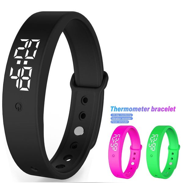 

new v9 smart bracelet with body temperature monitoring precise display smart band vibration reminder clock wristband