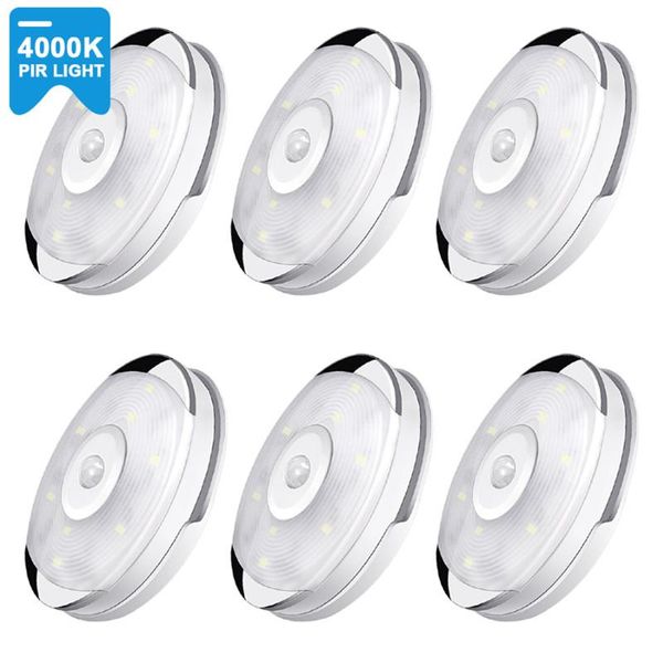 Luce a LED Pir Sensore di movimento Lampade notturne Bianco caldo Sotto l'armadio Armadio Guardaroba Camera da letto Cucina Scale Illuminazione Luci a LED 321