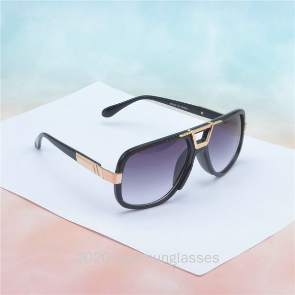 

2020 new fashion men metal frame square punk style gradient sunglasses vintage brand design women clear lens sun glasses nx, White;black