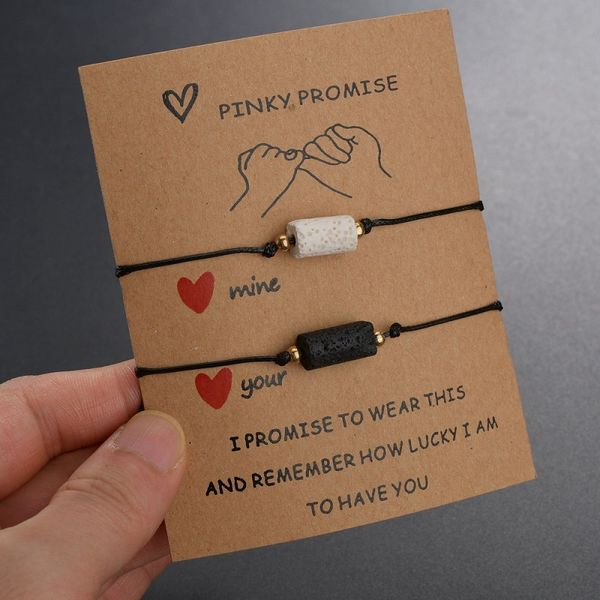 

lava stone charm bracelet for friendship couple 2pcs/set volcanic stone bracelet bead bangles women man lucky wish statement jewelry gift, Golden;silver
