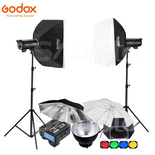 

2x godox dp400iii / dp600iii / dp800iii /dp1200iii x2t wireless transmitter studio strobe flash light stand softbox lighting kit